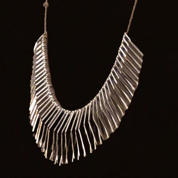 Gothic Statement piece Unique silver 3 d necklace - Picture 9 of 14